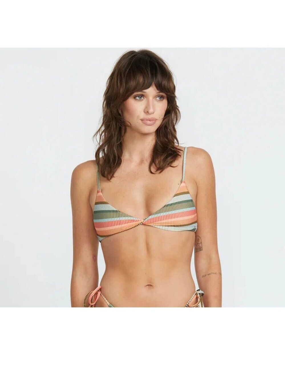 Volcom  Sol Song V Neck Bikini Top - Multi XL NWT